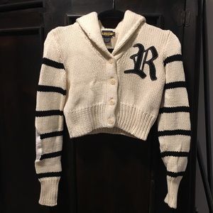 Ralph Lauren Rugby Cropped Sweater Cardigan XS